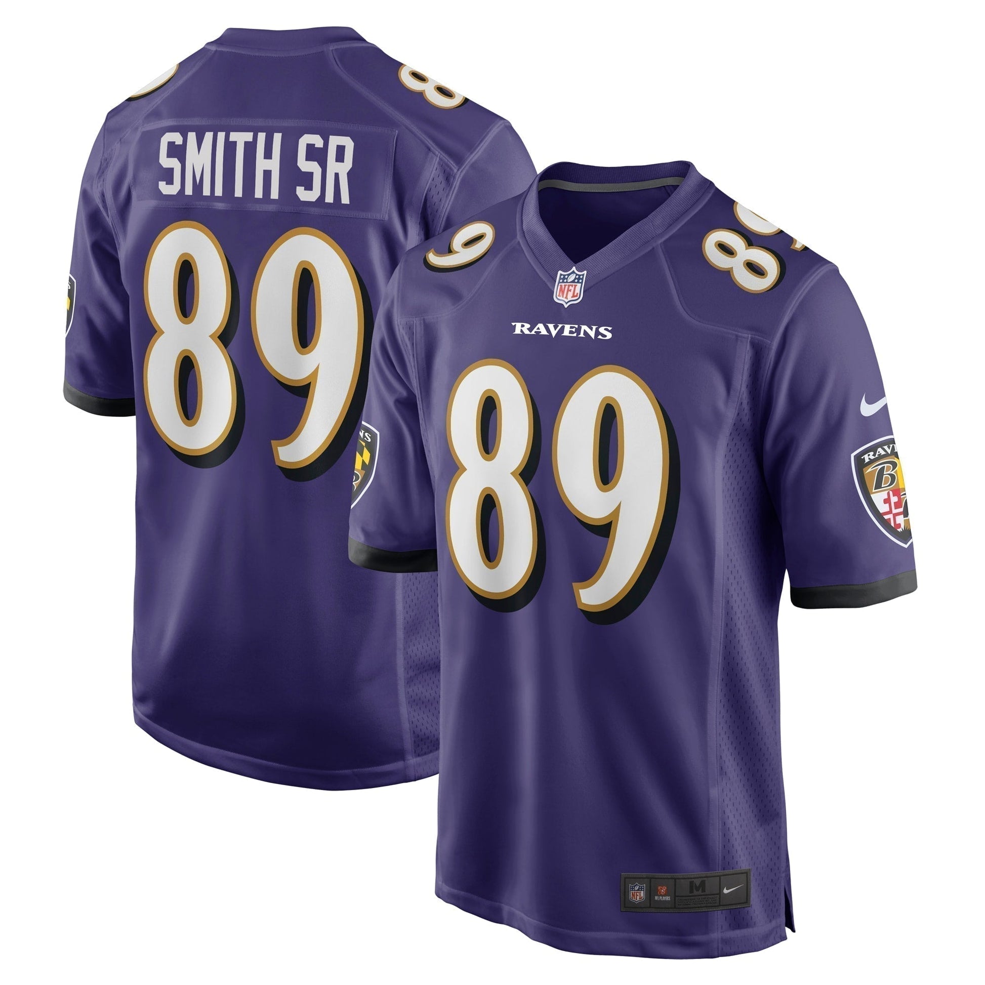 Steve Smith Sr. Baltimore Ravens Retired Game Jersey - Purple football jersey product view 1