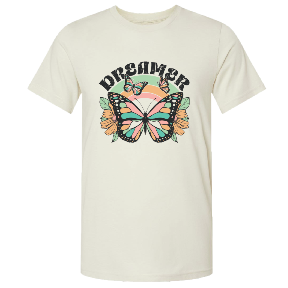 Lulu Mac-141 Butterfly Dreamer-Heather Oatmeal Unisex T-shirt, Sweatshirt, Hoodie, Long Sleeve Tee - T-Shirt, Sweatshirt, Hoodie