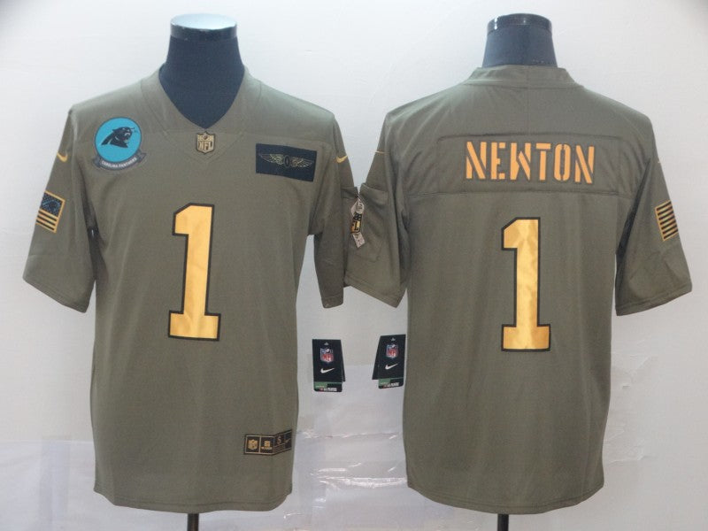 Men's Carolina Panthers Cam Newton #1 Brown Player Game Jersey1 football jersey product view 1