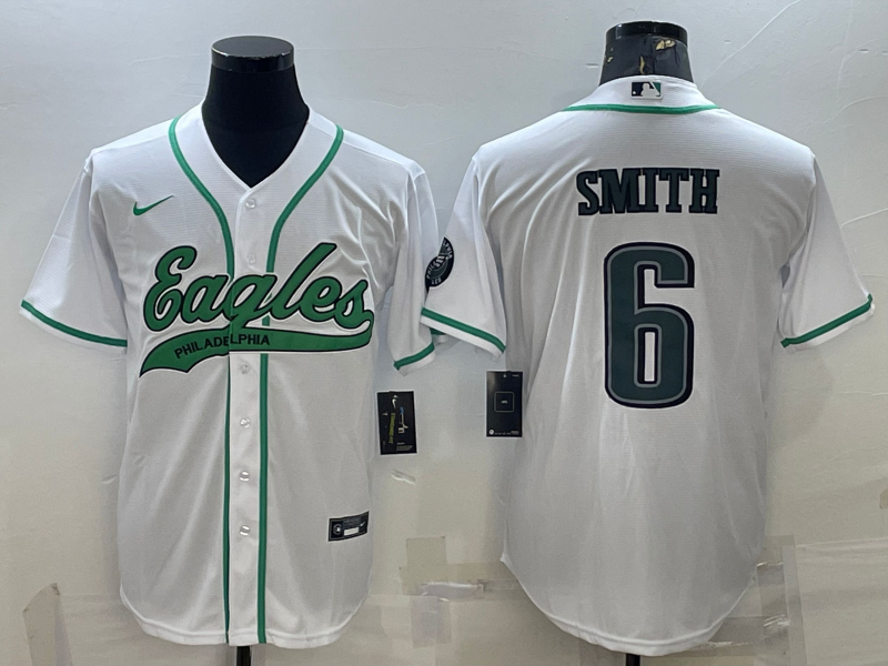 Men's Philadelphia Eagles DeVonta Smith White Game Jersey Joint Edition football jersey product view 1