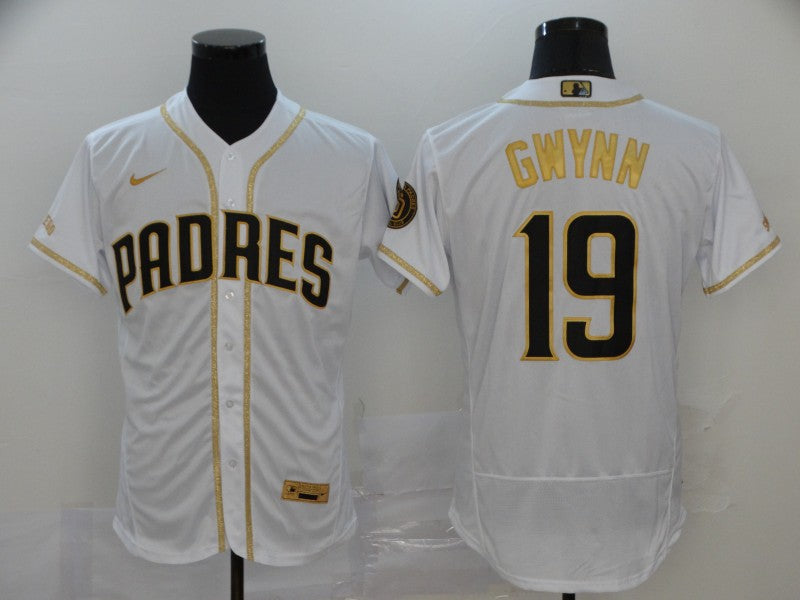 Men's San Diego Padres Tony Gwynn #19 MLB White Stitched Jersey1 baseball jersey product view 1