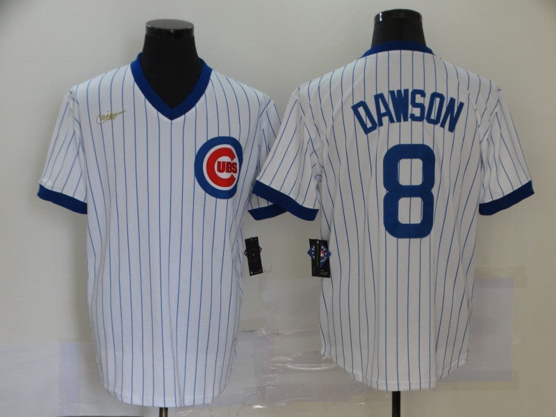 Men's Chicago Cubs Andre Dawson #8 White Replica Baseball Jersey baseball jersey product view 1