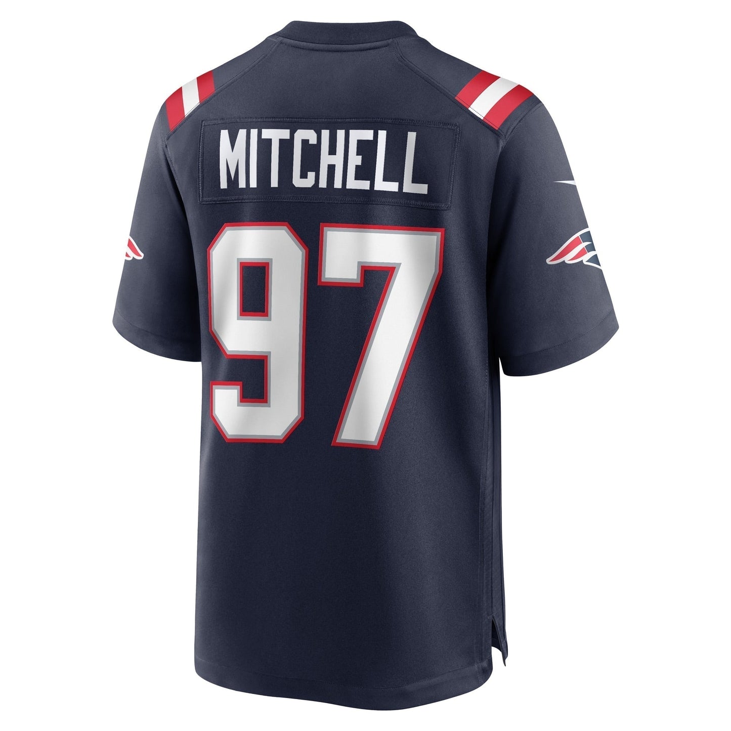 DaMarcus Mitchell New England Patriots Game Jersey - Navy football jersey product view 3
