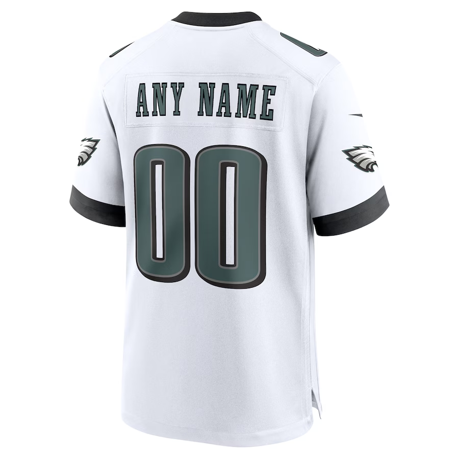 Men's Philadelphia Eagles Midnight White Super Bowl LIX Custom Game Jersey football jersey product view 3