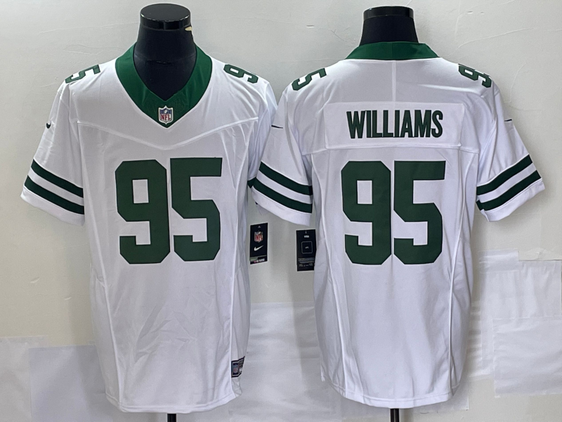 Men's New York Jets Quinnen Williams White Legacy Vapor F.U.S.E. Limited Jersey football jersey product view 1