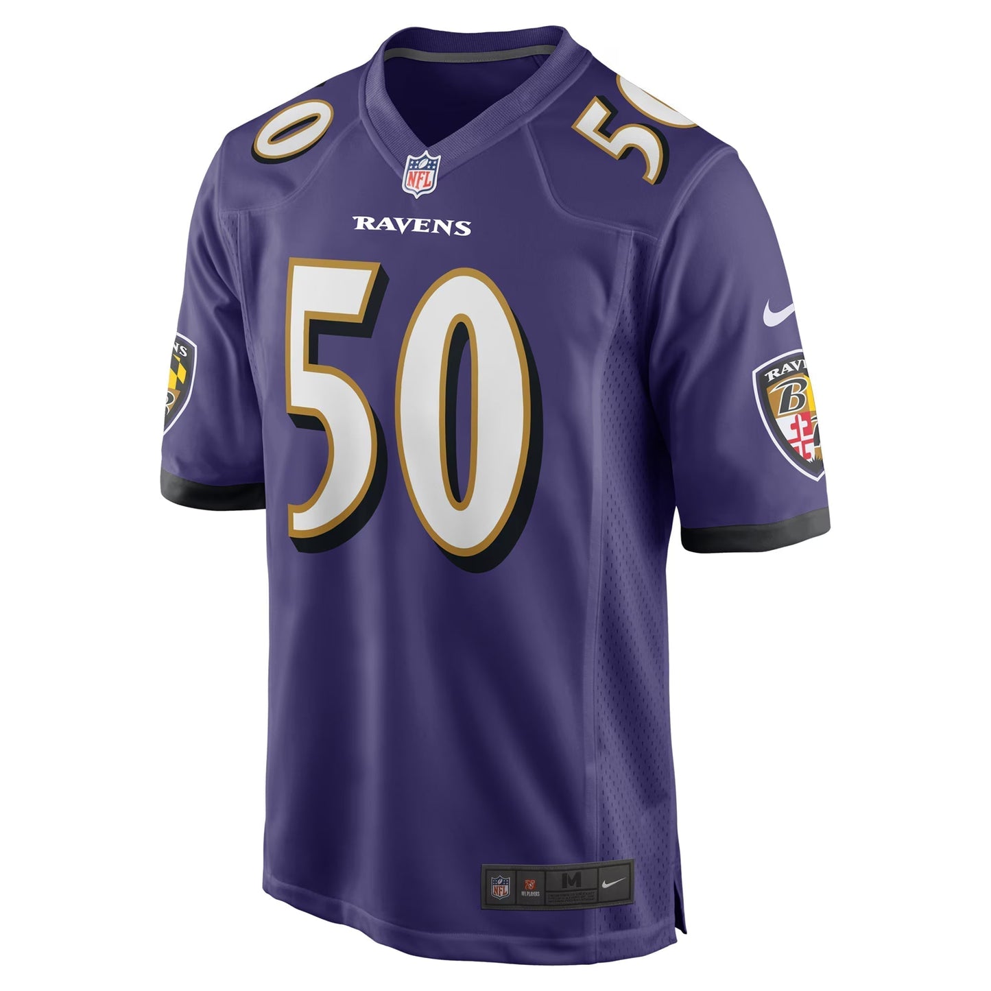 Baltimore Ravens Adisa Isaac Purple Team Game Jersey football jersey product view 2