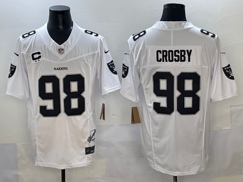 Men's Las Vegas Raiders Maxx Crosby #98 White Player Jersey football jersey product view 1
