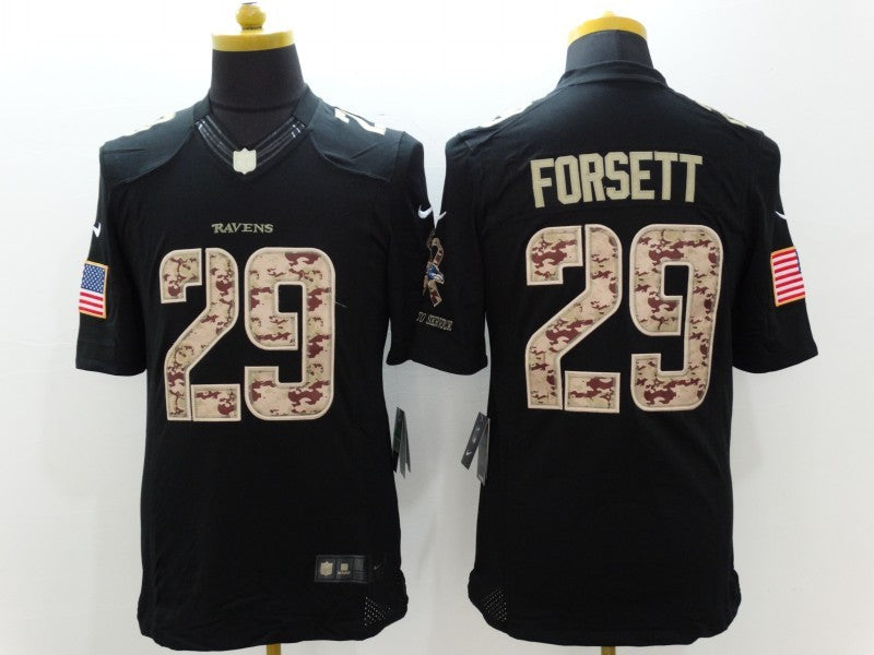 Men's Baltimore Ravens Justin Forsett #29 Black Game Player Jersey1 football jersey product view 1