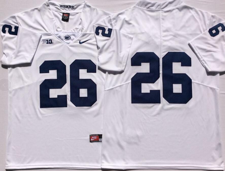 Men's Penn State Nittany Lions John Saquon Barkley White Team Game Jersey football jersey product view 1