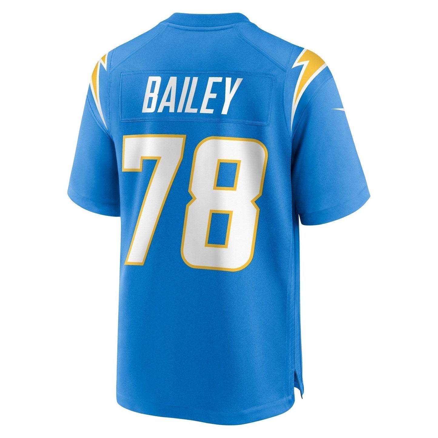 Zack Bailey Los Angeles Chargers Game Jersey - Powder Blue football jersey product view 3