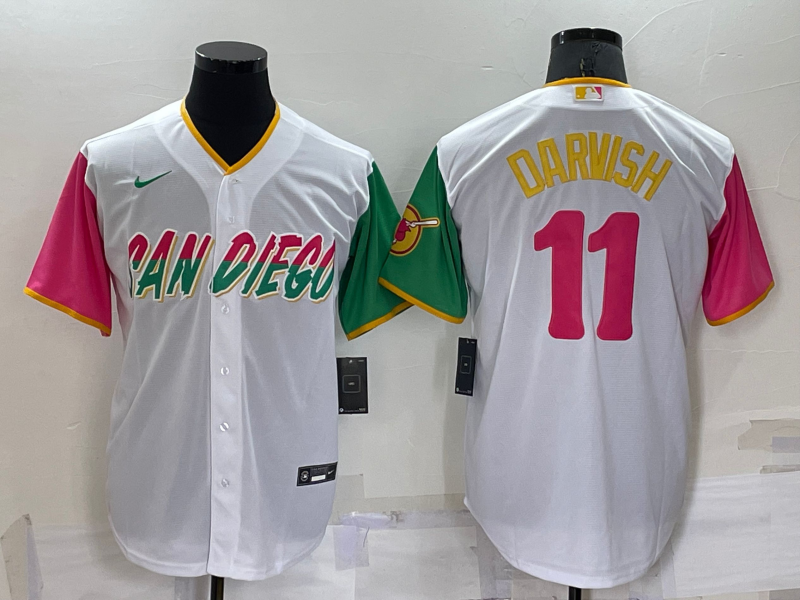 Men's San Diego Padres Yu Darvish White Player Stitched Jersey baseball jersey product view 1