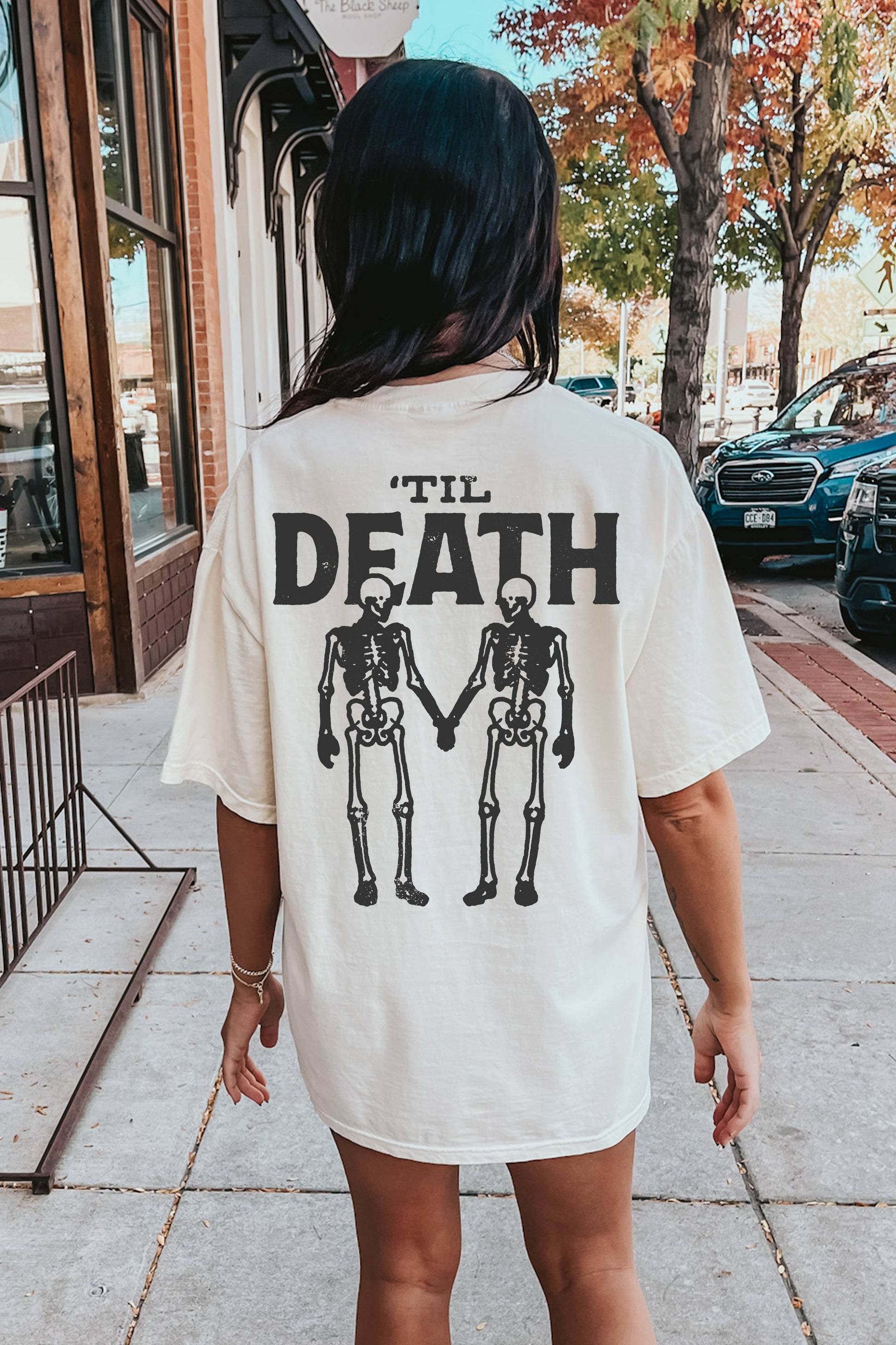Til Death Graphic Women's T-Shirt in Natural or Ivory Unisex T-shirt, Sweatshirt, Hoodie, Long Sleeve Tee - T-Shirt, Sweatshirt, Hoodie
