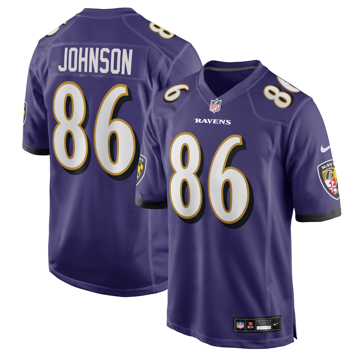 Baltimore Ravens Cornelius Johnson Purple Team Game Jersey football jersey product view 1