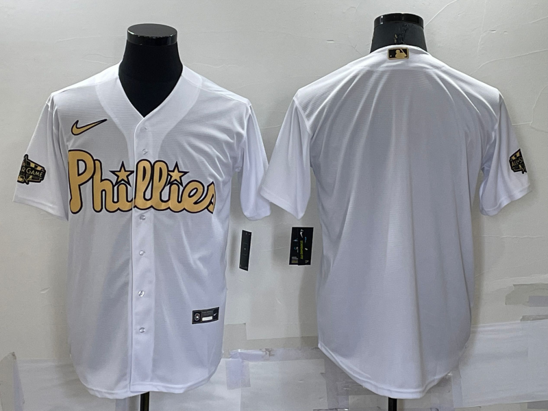 Men's Philadelphia Phillies White Replica Blank Jersey baseball jersey product view 1