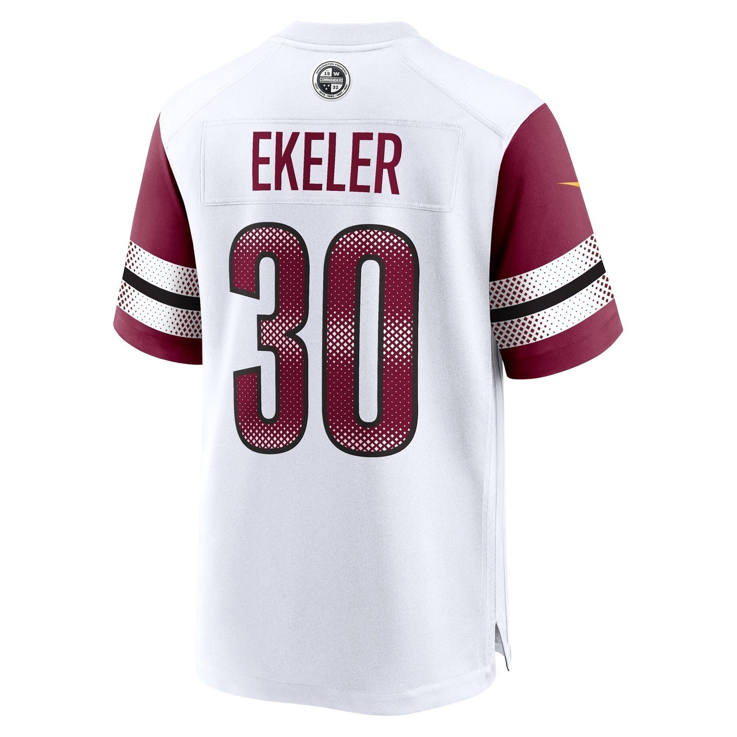 Austin Ekeler Washington Commanders Game Jersey - White football jersey product view 3