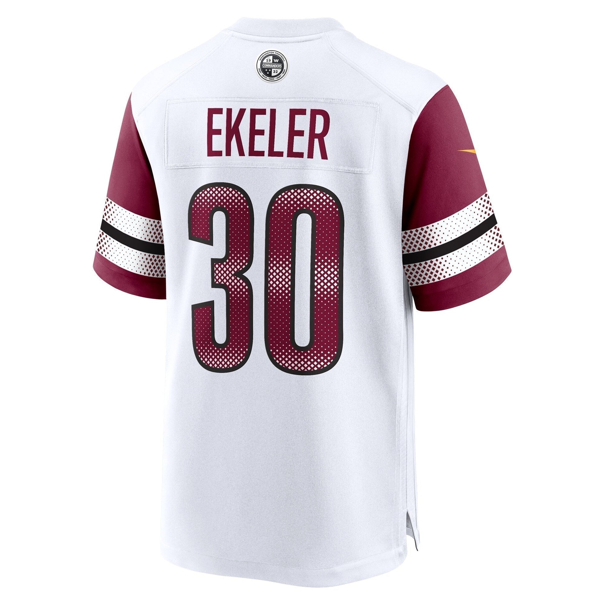Austin Ekeler Washington Commanders Game Jersey - White football jersey product view 3