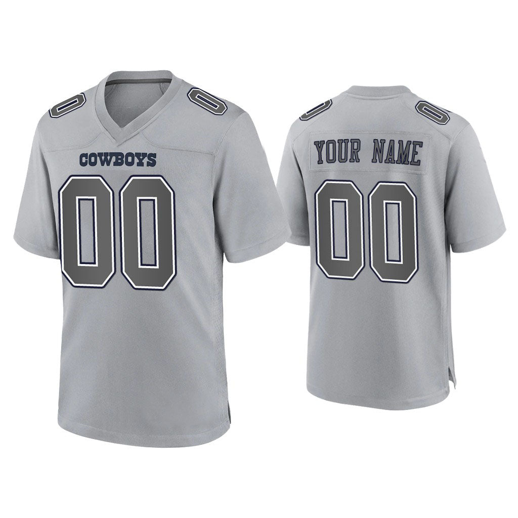 Custom1 Dallas Cowboys Gray Atmosphere Fashion Game Jersey1 Stitched football jersey product view 1