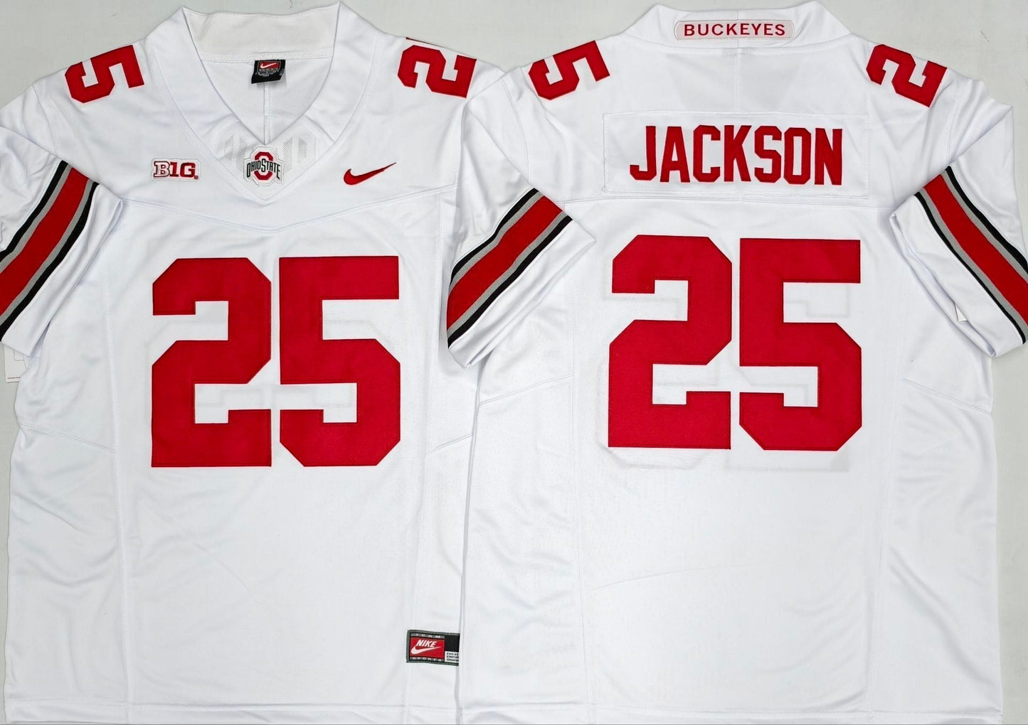 Men's Ohio State Buckeyes Bo Jackson #25 White Player Game Jersey sports jersey product view 1