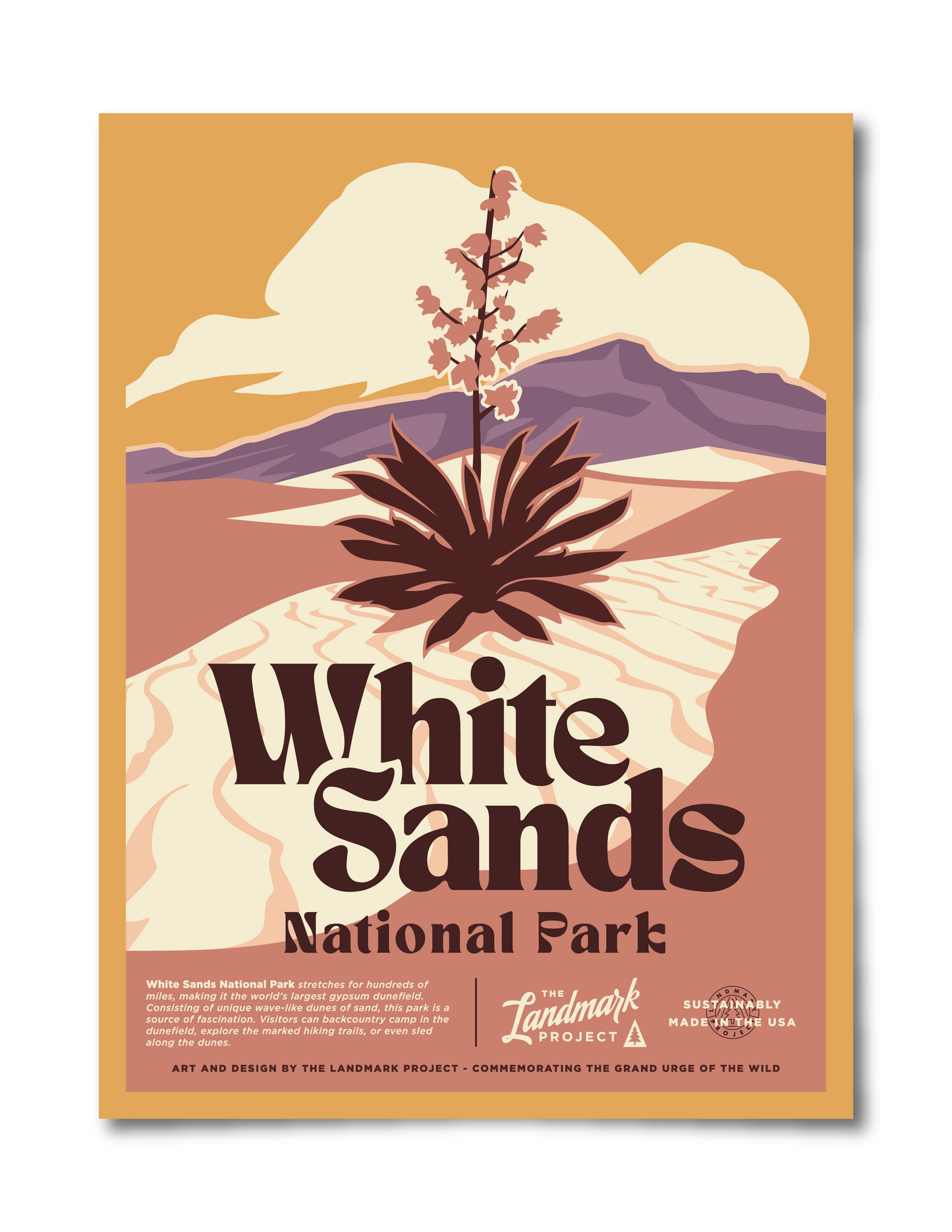 White Sands National Park Poster Unisex T-shirt, Sweatshirt, Hoodie, Long Sleeve Tee - T-Shirt, Sweatshirt, Hoodie