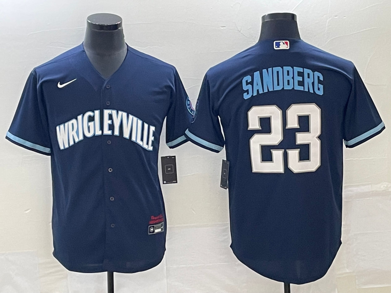 Men's Chicago Cubs Ryne Sandberg Navy City Connect Replica Jersey baseball jersey product view 1
