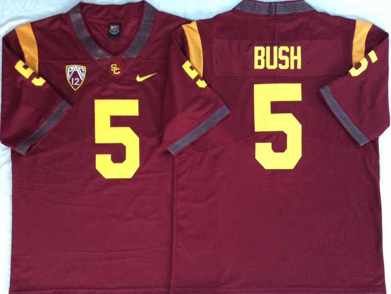 Men's USC Trojans Reggie Bush #5 Cardinal Player Game Jersey sports jersey product view 1