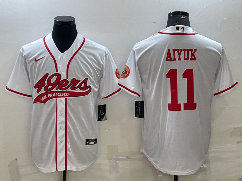 Men's San Francisco 49ers Brandon Aiyuk White Game Jersey Joint Edition football jersey product view 1
