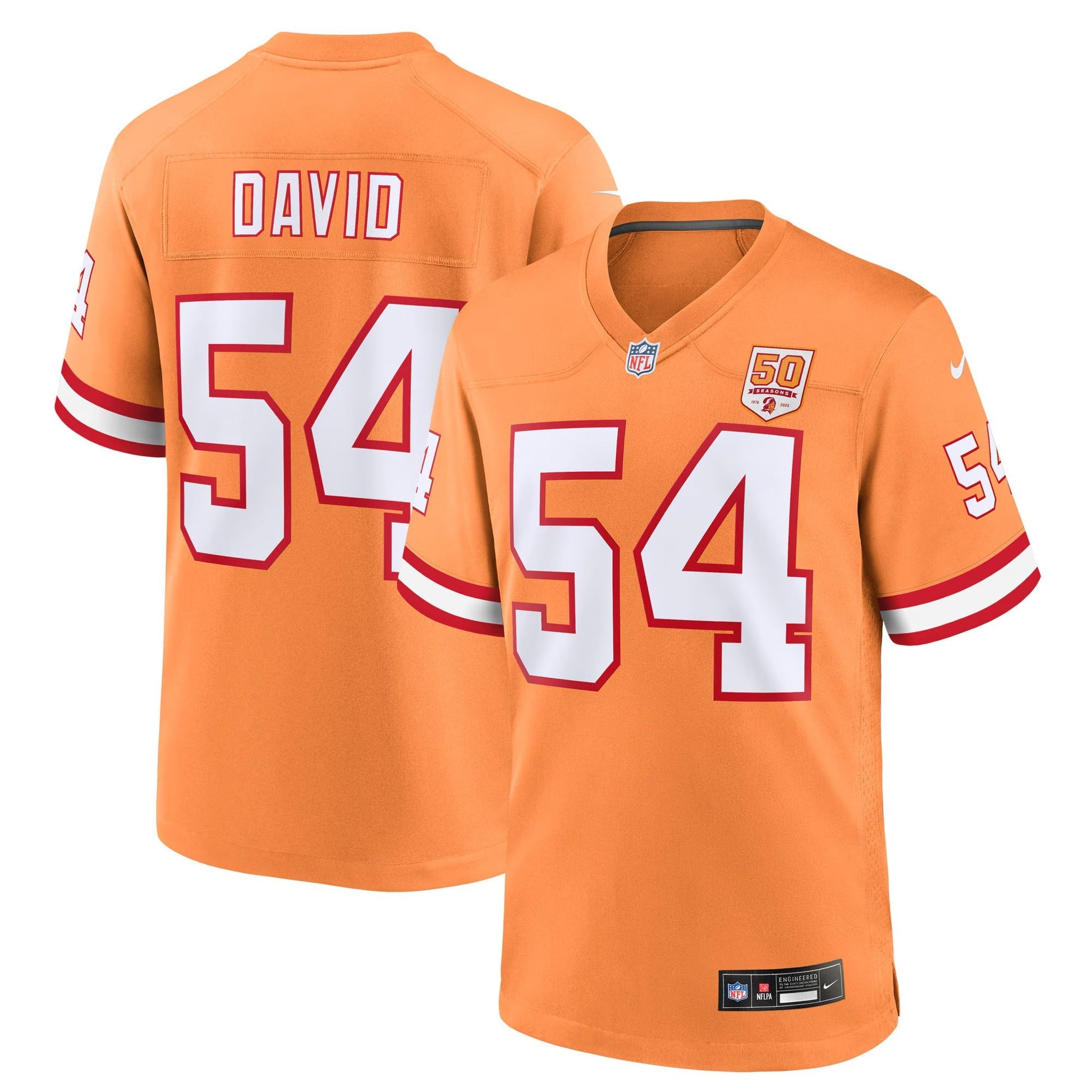 Tampa Bay Buccaneers Lavonte David Creamsicle 50th Season Game Jersey football jersey product view 1
