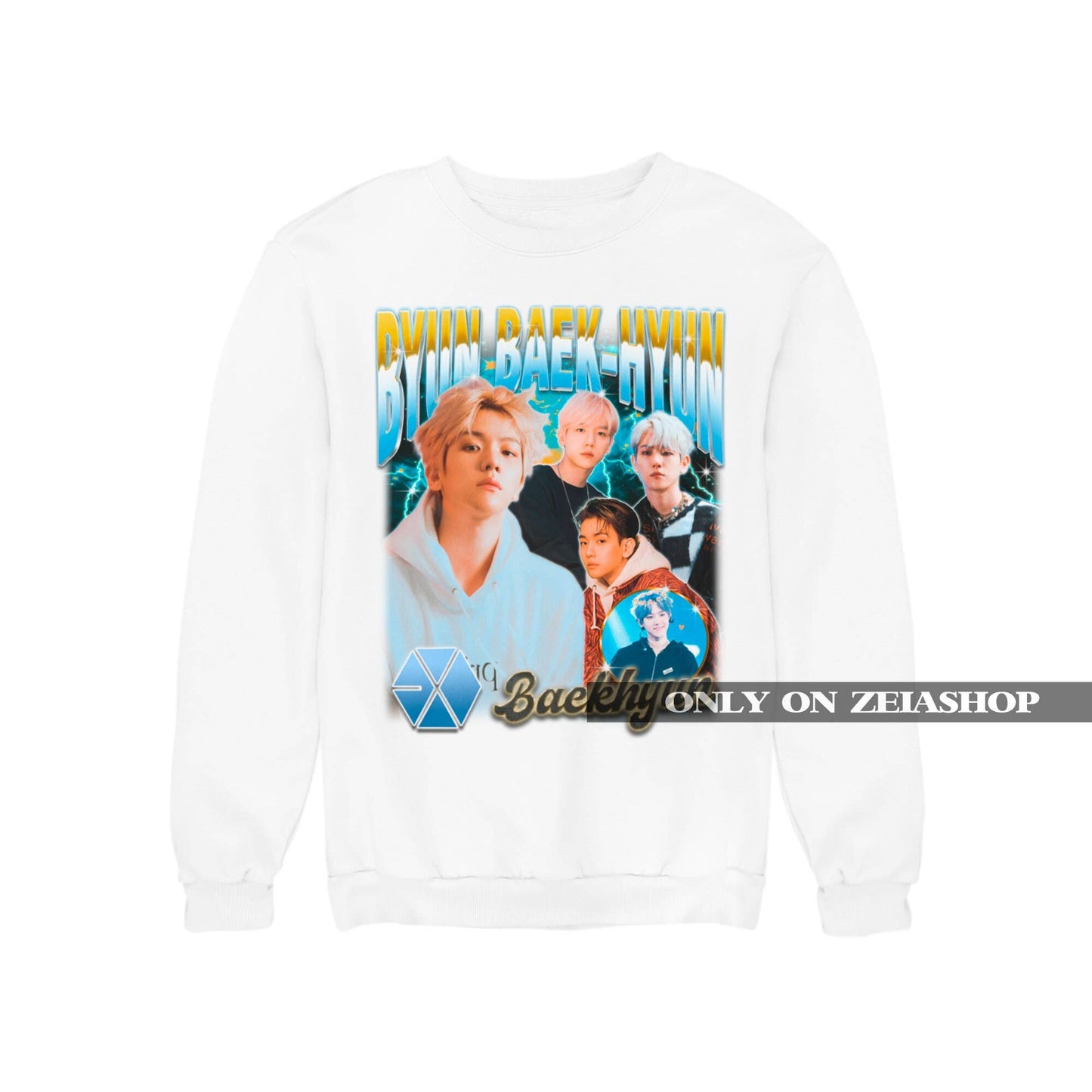 Exo Baekhyun Bootleg Sweatshirt - Retro Kpop Merch & Gift Unisex T-shirt, Sweatshirt, Hoodie, Long Sleeve Tee - T-Shirt, Sweatshirt, Hoodie