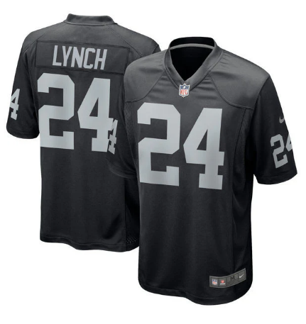 Marshawn Lynch Oakland/Las Vegas Raiders Men's jersey -Black football jersey product view 1