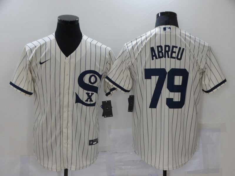 Men's Chicago White Sox Jose Abreu #79 Beige Replica Baseball Jersey baseball jersey product view 1