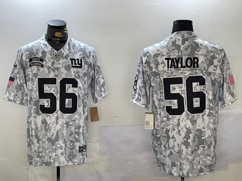 Men's New York Giants Lawrence Taylor Arctic Camo 2024 Salute to Service Retired Player Limited Jersey football jersey product view 1