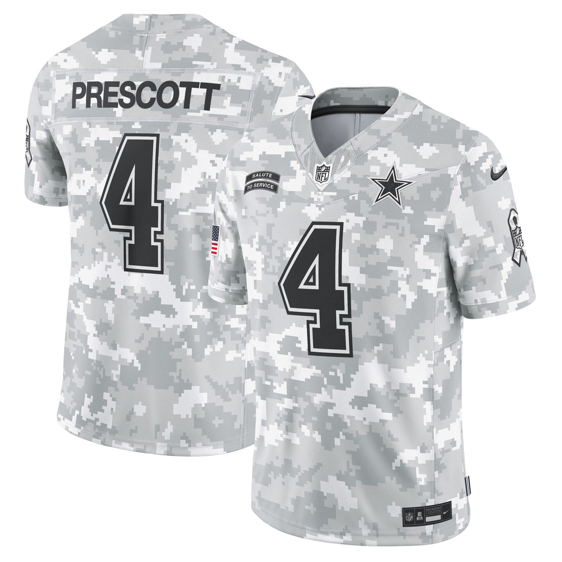 Dak Prescott Dallas Cowboys 2024 Salute to Service Limited Jersey - Arctic Camo football jersey product view 1