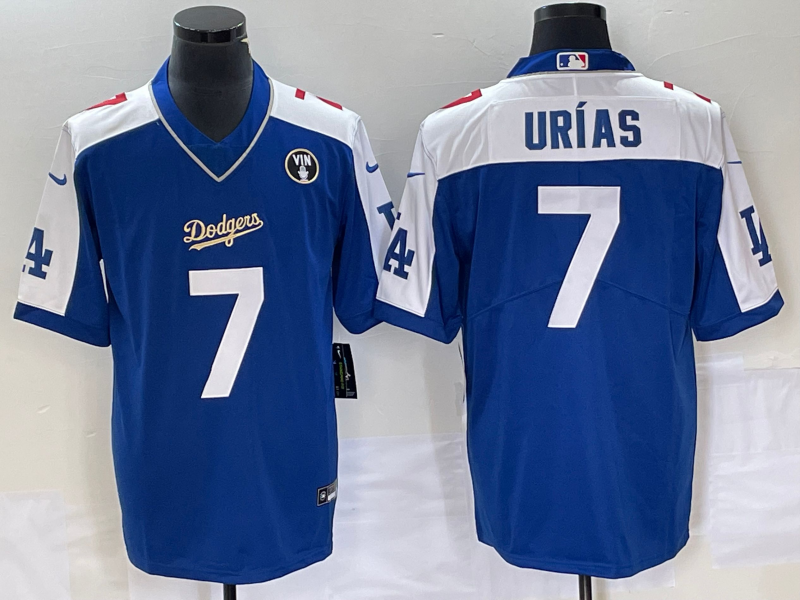 Men's Los Angeles Dodgers Julio Urias Royal Replica Player Jersey baseball jersey product view 1