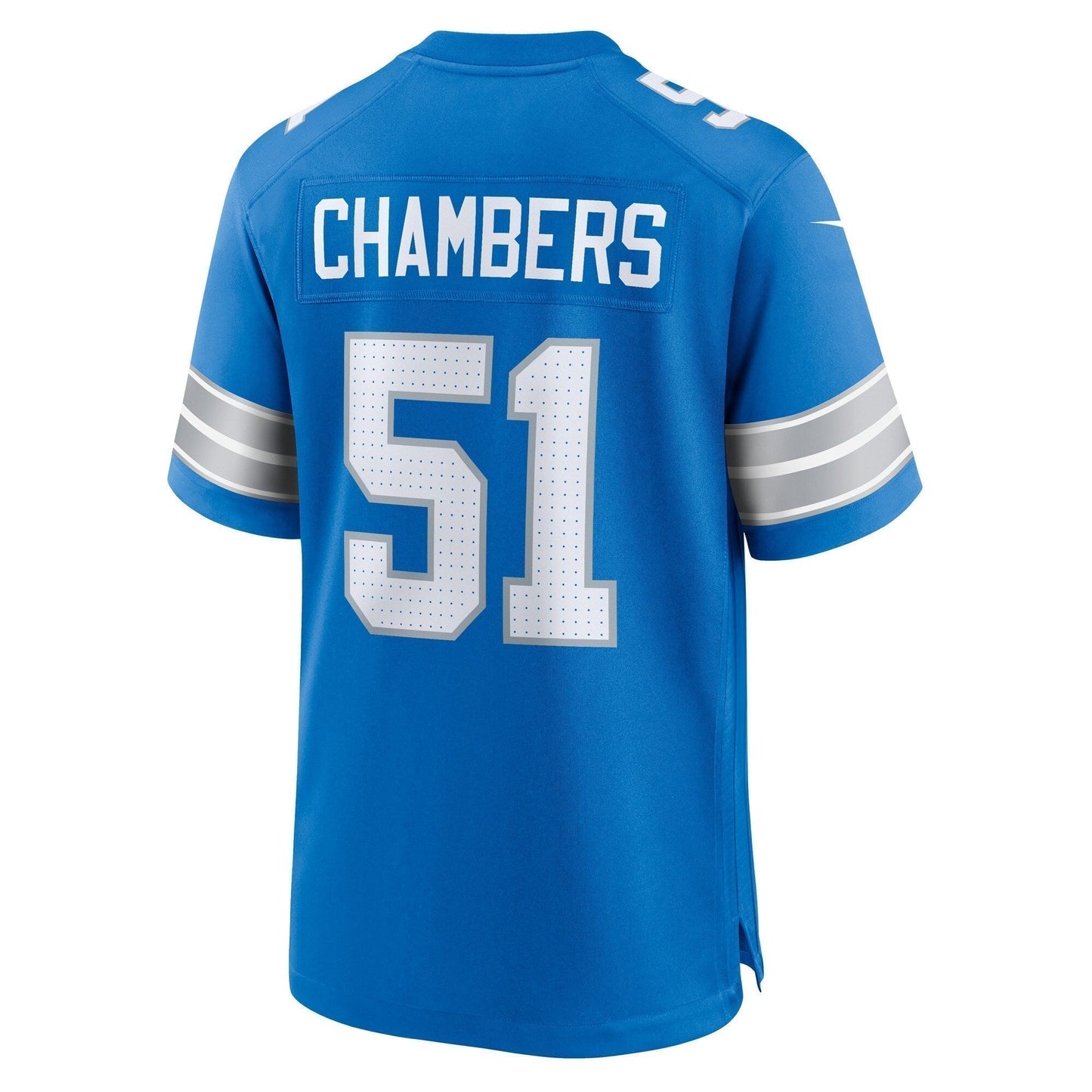 Steele Chambers Detroit Lions Game Jersey - Blue football jersey product view 3