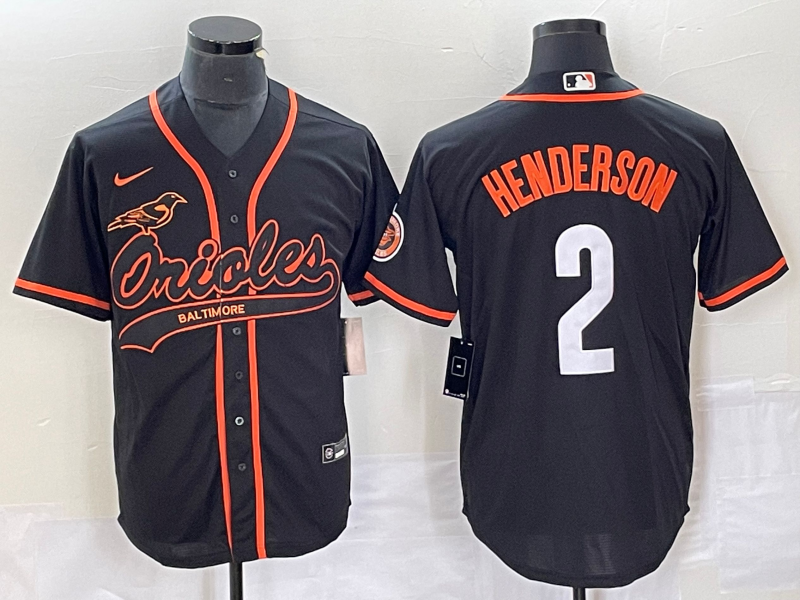 Men's Baltimore Orioles Gunnar Henderson Black Replica Jersey Joint Edition baseball jersey product view 1