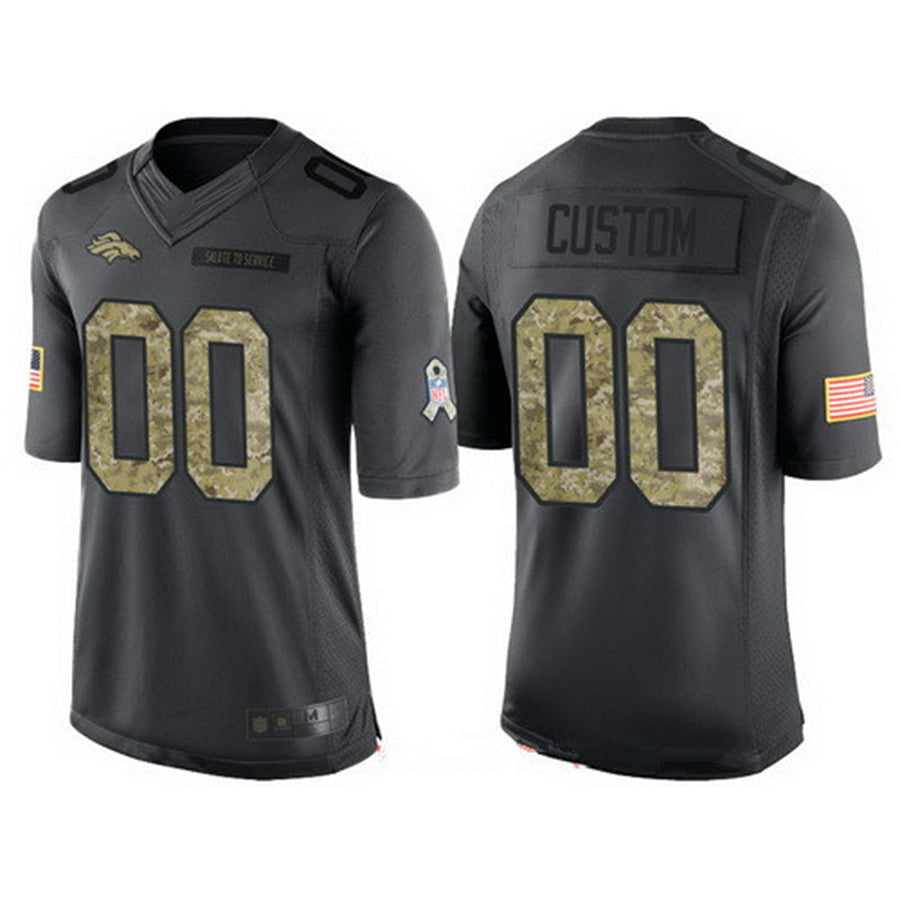 Custom1 Denver Broncos Anthracite Camo 2016 Salute To Service Veterans Day Limited Jersey1 Stitched Jersey1 American Football Jerseys football jersey product view 1