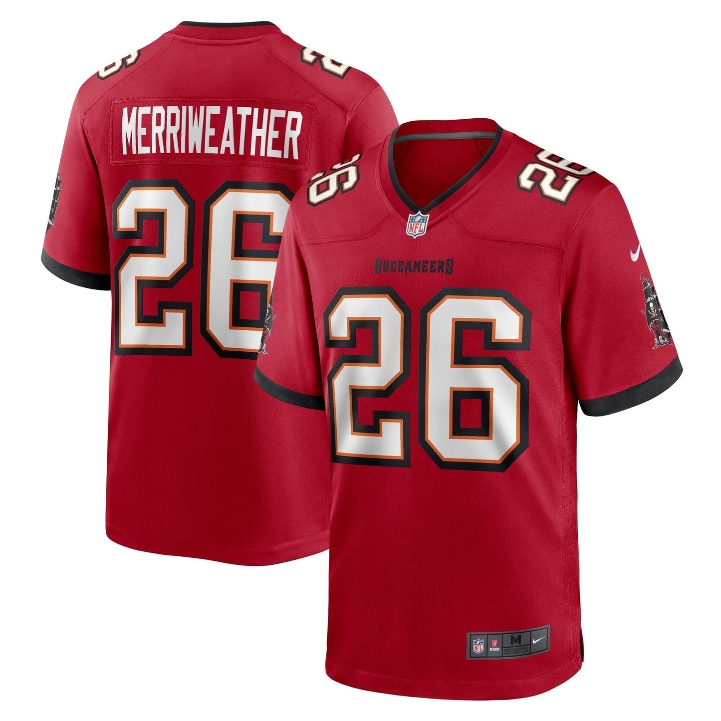 Kaevon Merriweather Tampa Bay Buccaneers Game Jersey - Red football jersey product view 1