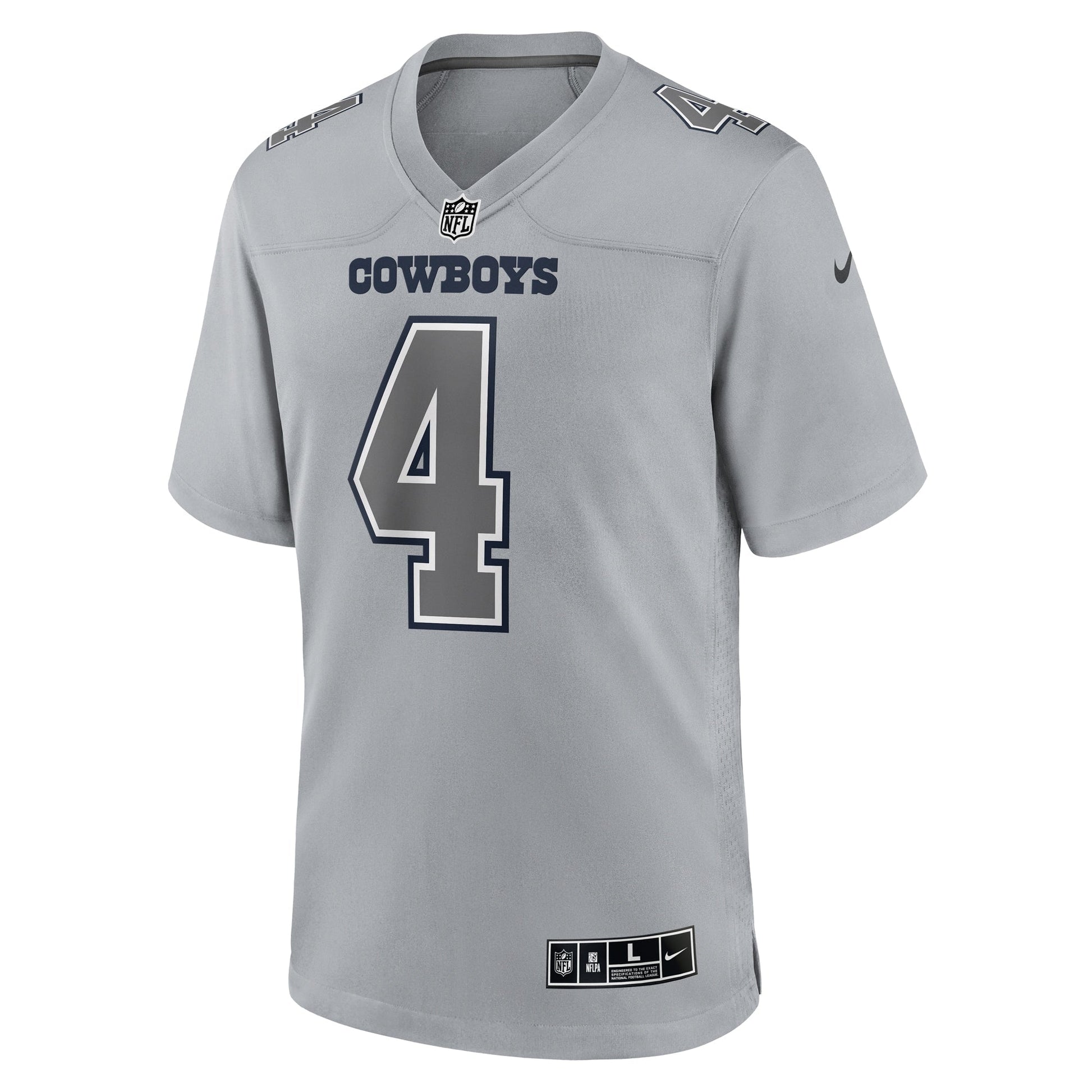 Dak Prescott Dallas Cowboys Atmosphere Fashion Game Jersey - Gray football jersey product view 2