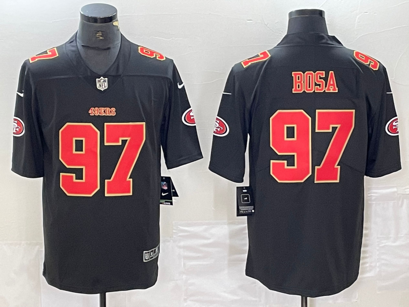 Men's San Francisco 49ers Nick Bosa Black Fashion Game Jersey football jersey product view 1