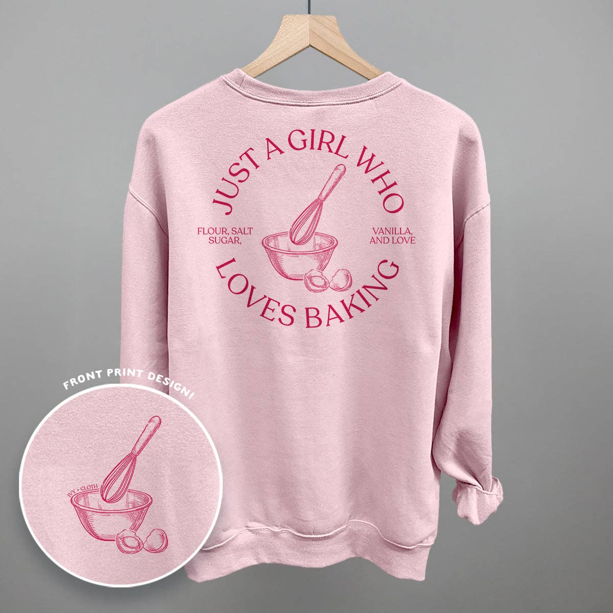 Just A Girl Who Loves Baking (Back Print) Unisex T-shirt, Sweatshirt, Hoodie, Long Sleeve Tee - T-Shirt, Sweatshirt, Hoodie