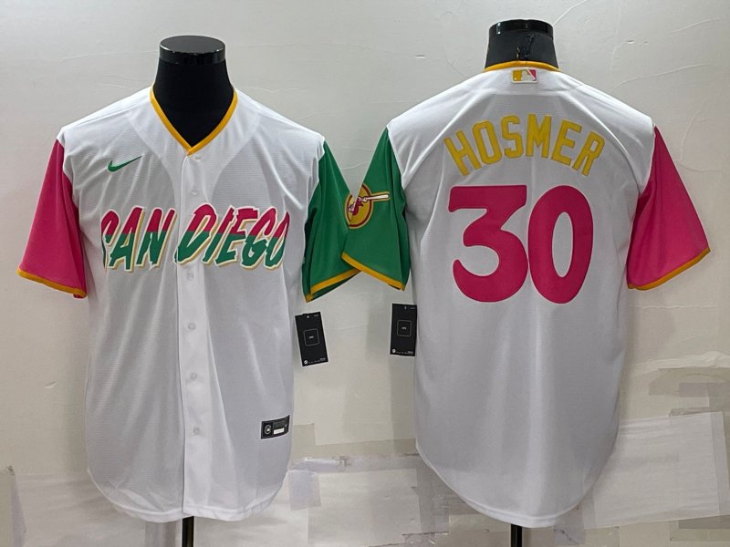 Men's San Diego Padres Eric Hosmer White Player Stitched Jersey baseball jersey product view 1