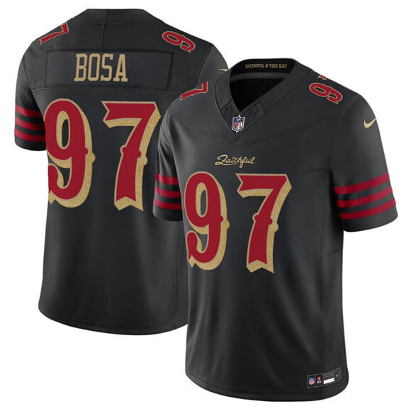 Men's Nick Bosa San Francisco 49ers Black 2025 Rivalries Collection F.U.S.E. Limited Jersey football jersey product view 1
