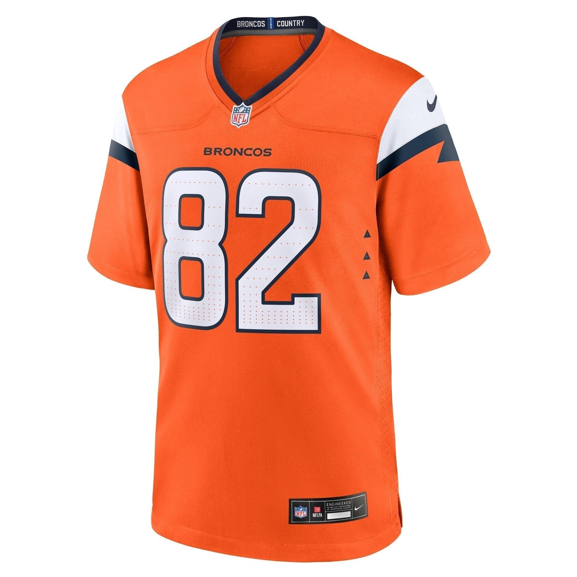 Adam Trautman Denver Broncos Team Game Jersey - Orange football jersey product view 2