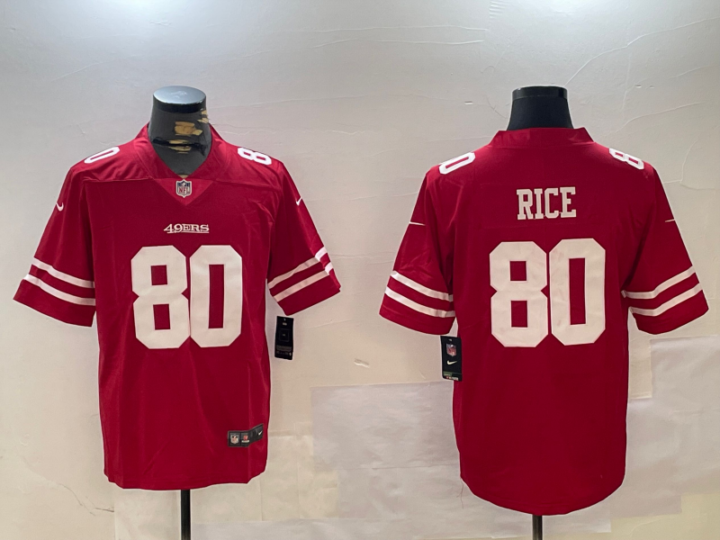Men's San Francisco 49ers Jerry Rice Red Game Player Jersey football jersey product view 1