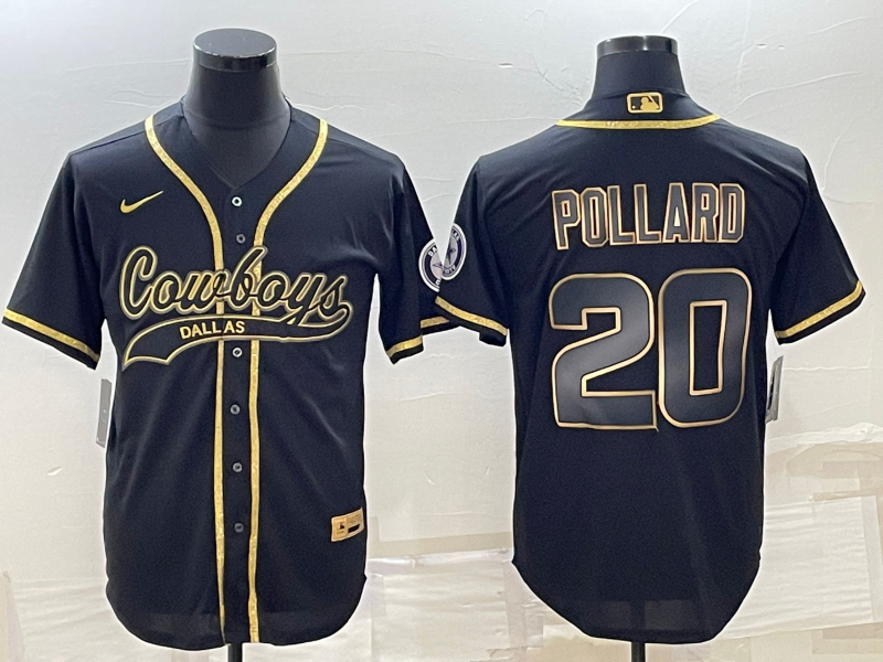 Men's Dallas Cowboys Tony Pollard Black Game Jersey Joint Edition football jersey product view 1
