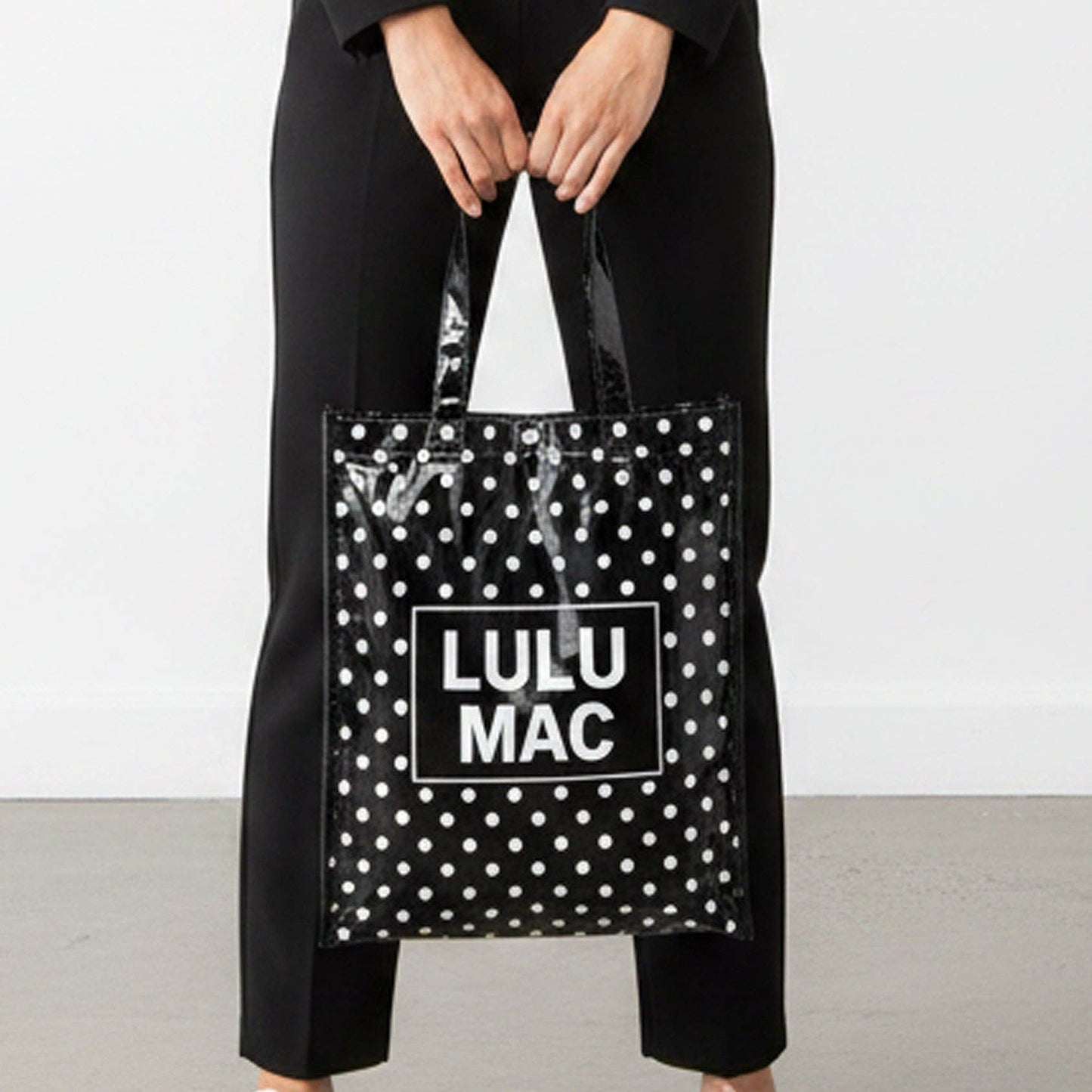 LM-BG-1004 Reusable Tote-Black White Dots Unisex T-shirt, Sweatshirt, Hoodie, Long Sleeve Tee - T-Shirt, Sweatshirt, Hoodie