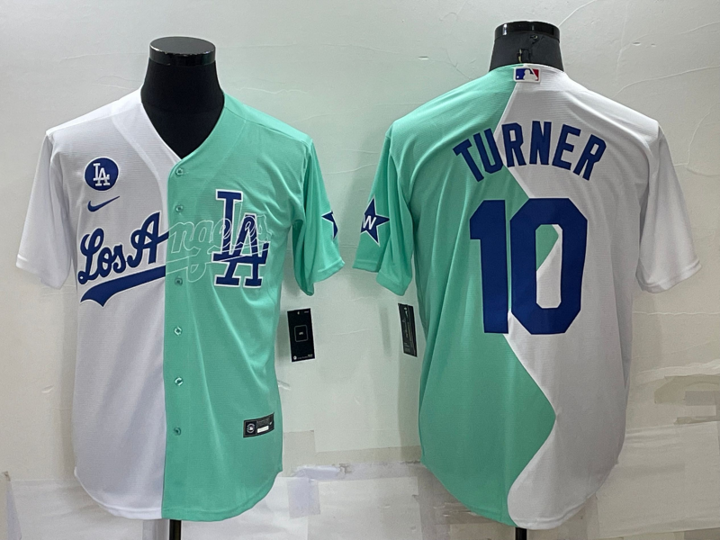 Men's Los Angeles Dodgers Justin Turner White/Green Replica Baseball Jersey baseball jersey product view 1