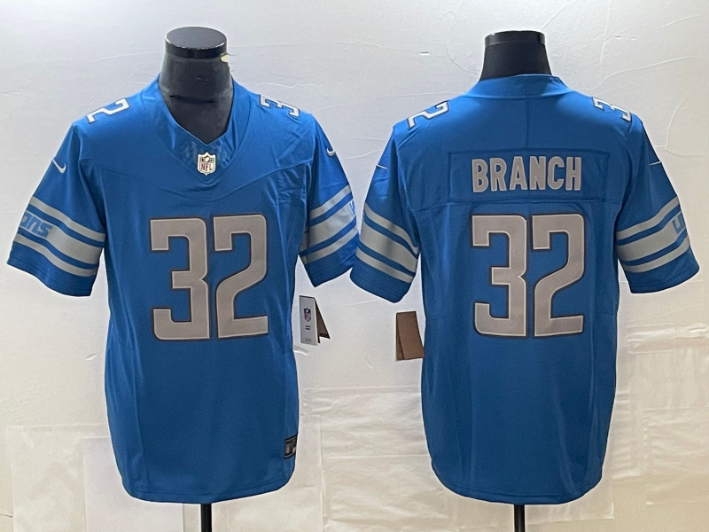 Men's Detroit Lions Brian Branch #32 Blue 2023 NFL Draft Pick Game Jersey1 football jersey product view 1