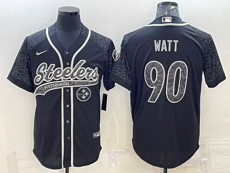 Men's Pittsburgh Steelers T.J. Watt #90 Black Retired Player RFLCTV Limited Jersey1 Joint edition football jersey product view 1