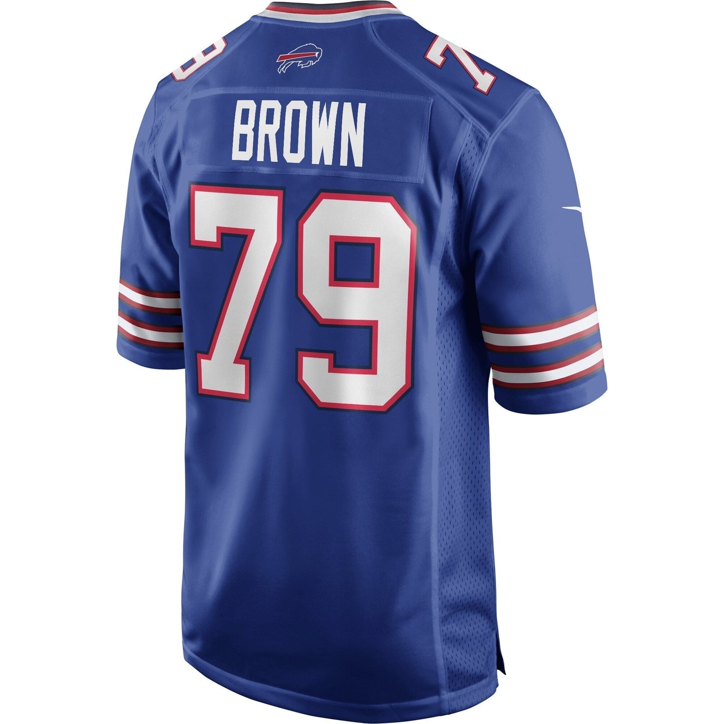 Ruben Brown Buffalo Bills Game Retired Jersey - Royal football jersey product view 3